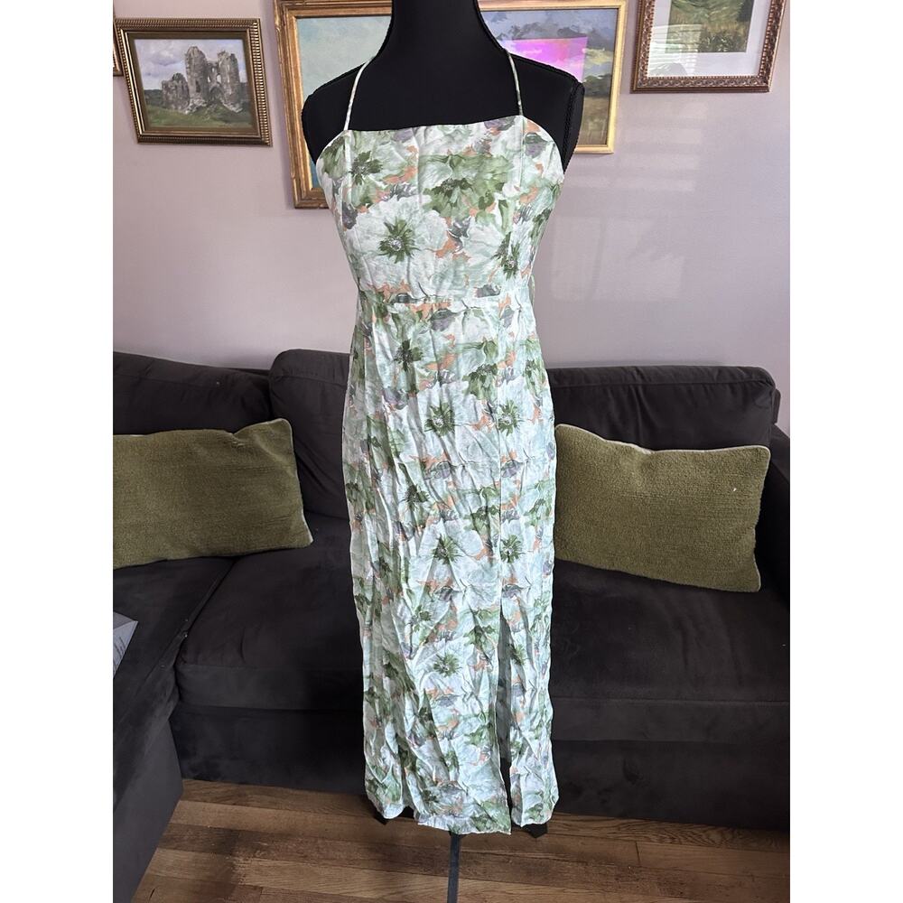 En Saison Square Neck Midi Dress Anthropologie Small Floral Garden - Picture 3 of 13